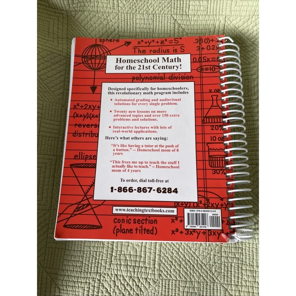 Algebra 2: A Teaching Textbook - Spiral-bound, by Greg and Shawn - Very Helpful